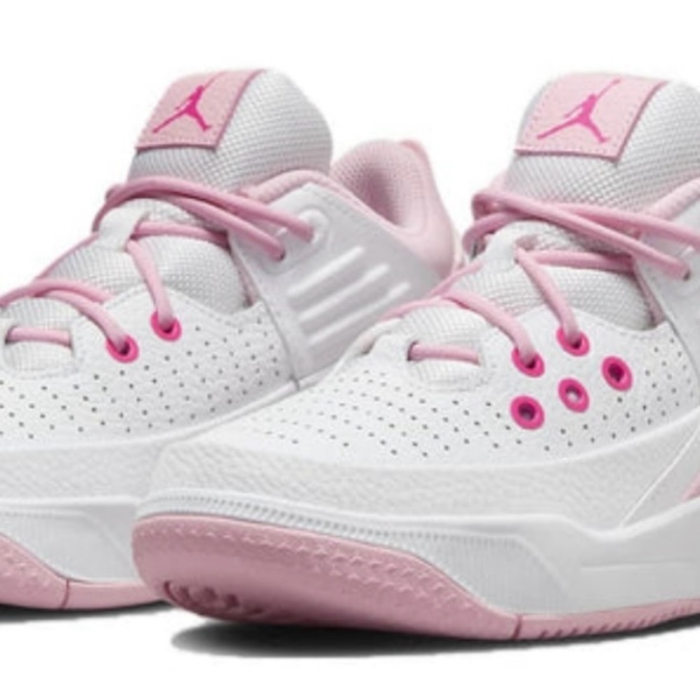 Air Jordan Aura 5 GS 6.5Y White and Pink Sneakers Womens 8